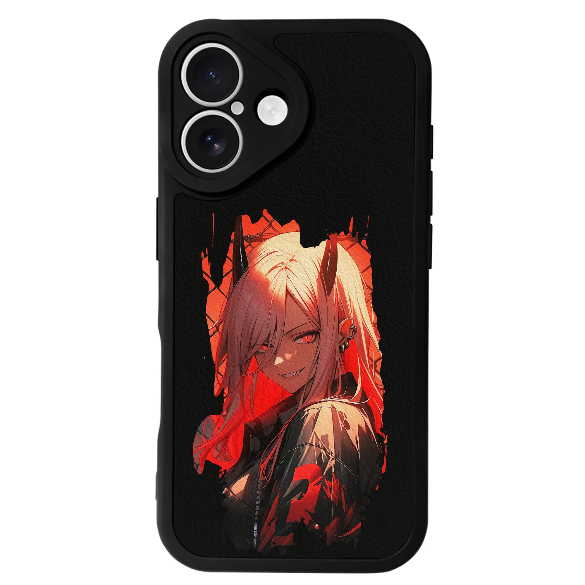 チェンソーマン グッズ,パワー - IPhone 16シリーズ対応 ・ シリコンスマホケース ・ レザー調 ・ 高精度フィット ・ 耐衝撃 ・ ワイヤレス充電対応 ・ 精密カット